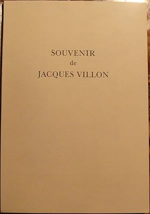 Imagen del vendedor de SOUVENIR DE JACQUES VILLON. a la venta por Librairie du Chteau de Capens