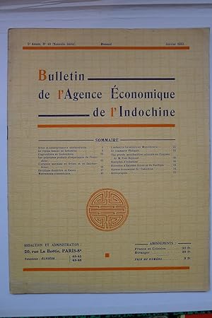 Seller image for Bulletin de l'Agence Economique de l'Indochine, 5me Anne No. 49, Janvier 1932 for sale by INDOSIAM RARE BOOKS