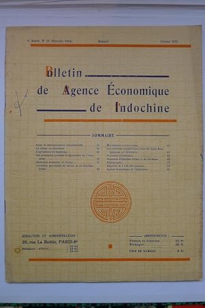 Seller image for Bulletin de l'Agence Economique de l'Indochine, 5me Anne, No. 50, Fvrier 1932. for sale by INDOSIAM RARE BOOKS