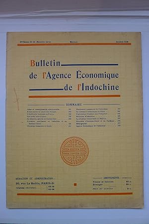 Seller image for Bulletin de l'Agence Economique de l'Indochine, 3me Anne No. 34, Octobre 1930 for sale by INDOSIAM RARE BOOKS