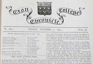 Image du vendeur pour The Eton College Chronicle No 565 October 2nd 1891 to August 3rd 1893 mis en vente par Barter Books Ltd