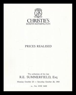 Seller image for The collection of the late R.E. Summerfield. Prices realised at auction on Cheltenham Racecourse Monday October 23 - Saturday October 28, 1989 for sale by MW Books