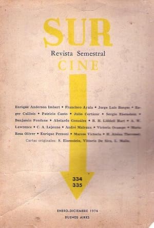 Imagen del vendedor de SUR - Nos. 334 - 335. Enero, diciembre de 1974. (Cine: Films por Jorge Luis Borges) a la venta por Buenos Aires Libros