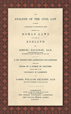 Seller image for An Analysis of the Civil Law, In Which a Comparison Is Occasionally. for sale by The Lawbook Exchange, Ltd., ABAA  ILAB