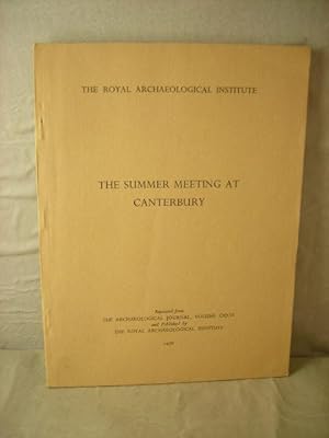 Bild des Verkufers fr The Summer Meeting of the Royal Archaeological Institute at Canterbury 1969 zum Verkauf von High Barn Books