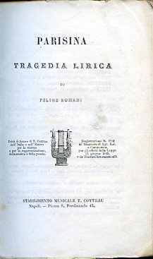 Seller image for Parisina. Tragedia lirica for sale by Gilibert Libreria Antiquaria (ILAB)