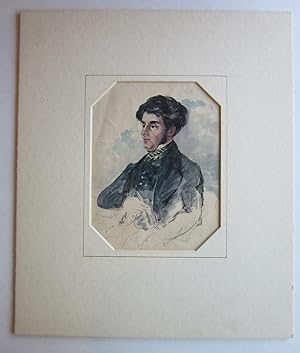 Watercolor Portrait of an Elegantly Dressed Gentleman