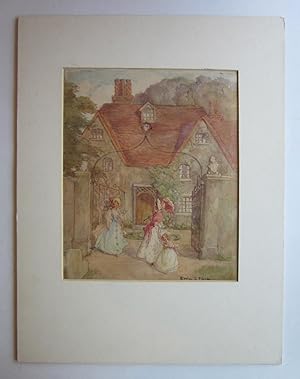 Highly Skilled Watercolor of a Country Manor