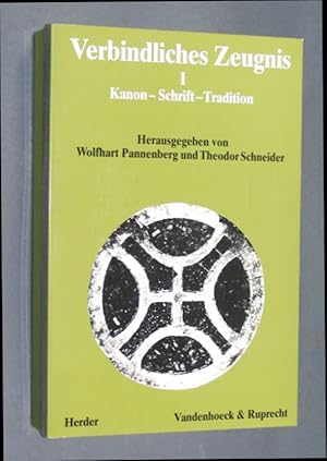 Seller image for Verbindliches Zeugnis I [1]. Kanon - Schrift - Tradition. Herausgegeben von W. Pannenberg [Wolfhart Pannenberg] und Th. Schneider [Theodor Schneider]. (= Dialog der Kirchen. Band 7). for sale by Antiquariat Kretzer