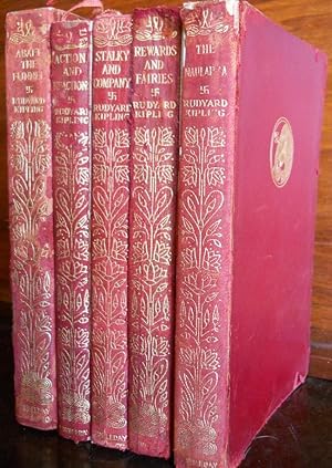 Seller image for ABAFT THE FUNNEL (1911) , ACTION AND REACTIONS (1916), REWARDS AND FAIRIES (1920), STALKY AND COMPANY (1922), THE NAULAHKA (1915); (5 VOLUMES) for sale by dC&A Books