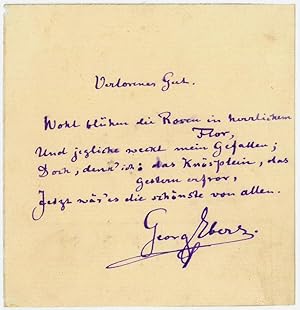 Imagen del vendedor de Eigenh. Albumblatt mit U. a la venta por Antiquariat INLIBRIS Gilhofer Nfg. GmbH