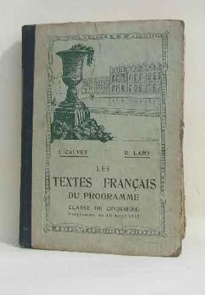 Imagen del vendedor de Les textes franais du programme classe de cinquime prgramme 30 avril 1931 a la venta por crealivres