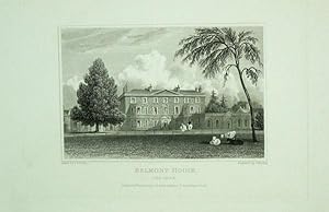 Original Antique Engraving Illustrating Belmont House in Cheshire, The Seat of Joseph Leigh, Esq.