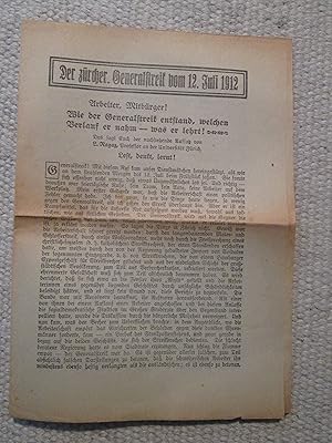 Der Zürcher Generalstreik vom 12. Juli 1912