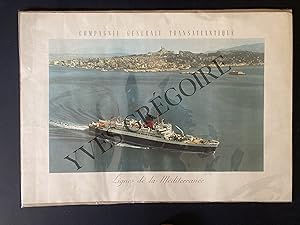 PAQUEBOT VILLE D'ORAN-AFFICHE COMPAGNIE GENERALE TRANSATLANTIQUE