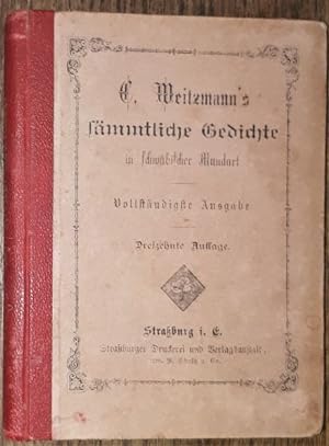 Imagen del vendedor de Smmtliche Gedichte in schwbischer Mundart. Vollstndige Ausgabe. a la venta por Antiquariat Johann Forster