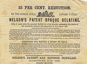 Nelson's patent opaque gelatine [caption title]