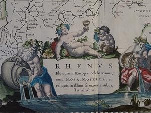 Rhenus Fluviorum Europae Celeberrimus cum Mosa, Mosella, et reliquis in illum se exonerantibus, f...