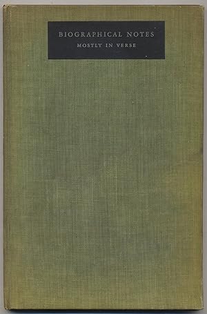 Image du vendeur pour Biographical Notes Mostly in Verse Read at the opening of the Exhibition of portraits and memorabilia of authors, journalist and bookmen Centurions all, at the Club house 4 November 1937 mis en vente par Between the Covers-Rare Books, Inc. ABAA