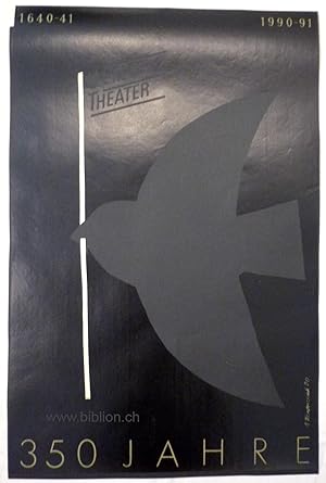 Ulmer Theater. 350 Jahre. 1990-91. Original-Lithographie in Schwarz, Weiss und Grau.