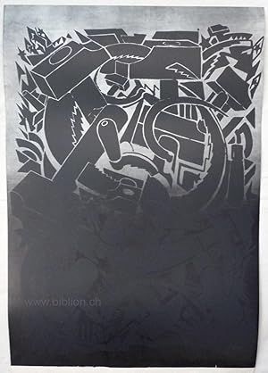 Heraldik. Original-Lithographie mit leichter Erhöhung in Grau und Schwarz.