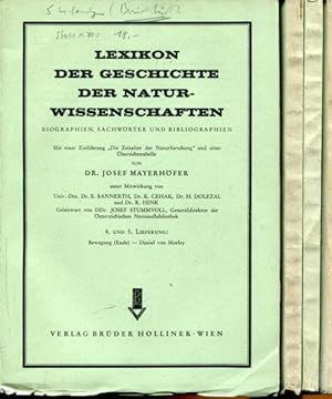 Imagen del vendedor de Lexikon der Geschichte der Naturwissenschaften. Biographien, Sachwrter und Bibliographien, Bd. I: Aachen   Daniel von Morley. a la venta por Antiquariat am Flughafen