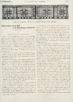 Seller image for LA CONSTRUCTION MODERNE - N22 - 27 FEVRIER 1927 / L'EXPOSITION LOUIS XIV A LA BIBLIOTHEQUE NATIONALE - L'EGLISE D'HINGES (PAS DE CALAIS) - SALON DES INDEPENDANTS . for sale by Le-Livre