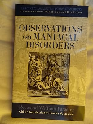 Imagen del vendedor de OBSERVATIONS ON MANIACAL DISORDERS a la venta por Douglas Books