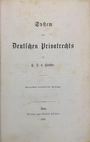 Bild des Verkufers fr System des Deutschen Privatrechts. 14. verbesserte Auflage. zum Verkauf von Buch & Consult Ulrich Keip