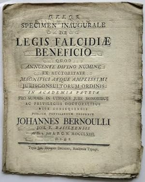 Immagine del venditore per Specimen inaugurale de legis Falcidiae beneficio. venduto da Buch & Consult Ulrich Keip