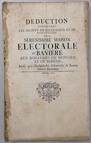 Deduction concernant les droits de succession et de substitution de la Serenissime Maison Elector...
