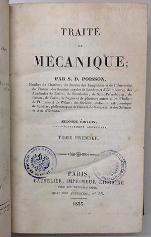 Bild des Verkufers fr Trait de mcanique. 2. dition, considerablement augment. 2 Bnde. zum Verkauf von Buch & Consult Ulrich Keip