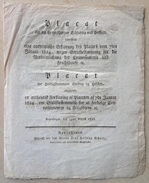 Placat für die Herzogthümer Schleswig und Holstein, betreffend eine authentische Erklärung des Pl...