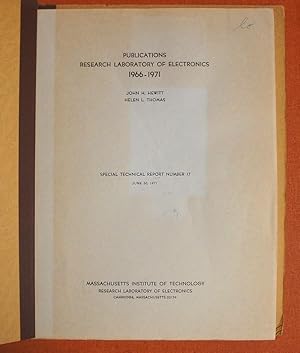 Imagen del vendedor de Publications Research Laboratory of Electronics 1966-1971 a la venta por GuthrieBooks