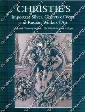 IMPORTANT SILVER, OBJECTS OF VERTU AND RUSSIAN WORKS OF ART. 17/10/1996. (Weight= 870 grams)