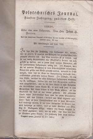 Immagine del venditore per Polytechnisches Journal. Band 15. Heft 4. (1824). (5. Jahrgang, 12. Heft ) venduto da Antiquariat Carl Wegner
