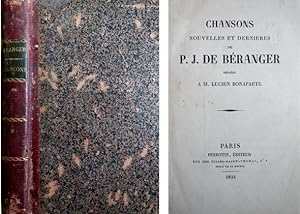 Immagine del venditore per Chansons Nouvelles et Dernires, ddies a M. Lucien Bonaparte. venduto da Hesperia Libros