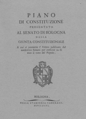 Piano di Constituzione presentato al Senato di Bologna dalla Giunta Costituzionale.