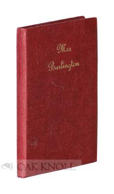 Imagen del vendedor de MRS. BURLINGTON a la venta por Oak Knoll Books, ABAA, ILAB