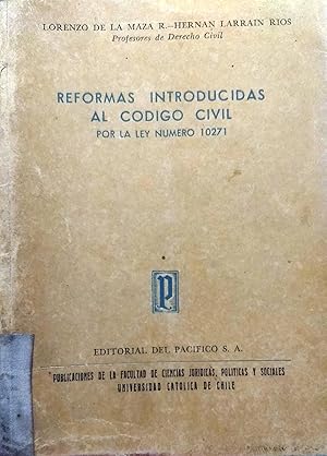 Imagen del vendedor de Reformas introducidas al Cdigo Civil por la ley nmero 10271 a la venta por Librera Monte Sarmiento