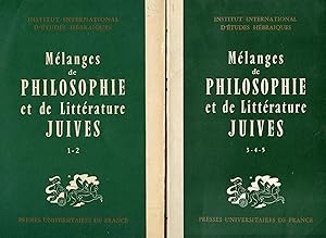 MELANGES DE PHILOSOPHIE ET DE LITTÉRATURE JUIVES .Tomes 1 et 2 ( années 1956-1957 ) et Tomes 3 -4...