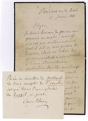 Seller image for Autograph letter signed and autogr. note signed. for sale by Antiquariat INLIBRIS Gilhofer Nfg. GmbH