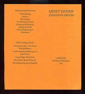 Seller image for handbill or prospectus]: Quiet Goods for sale by Between the Covers-Rare Books, Inc. ABAA