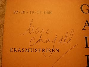 Seller image for Oskar Kokoschka - Marc Chagall. Erasmusprisen (Udstellingen pa Charlottenborg) 22 .10 - 13 . 11 1960 (signiert/signed) for sale by Versandantiquariat Rainer Kocherscheidt