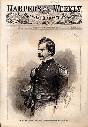 Image du vendeur pour ENGRAVING: "Major-General Nathaniel P. Banks, United States Army":.engraving from Harper's Weekly, December 6, 1862 mis en vente par Dorley House Books, Inc.