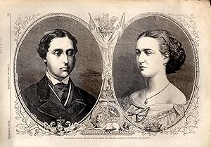 Image du vendeur pour ENGRAVING: "The Prince of Wales and His Intended Bride, the Princess Alexandra of Denmark" :.engraving from Harper's Weekly, December 6, 1862 mis en vente par Dorley House Books, Inc.