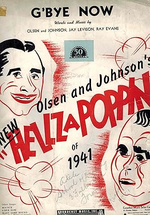 Seller image for G'Bye ( Goodbye ) Now - Piano Sheet Music from Olsen and Johnson's New Hellzapoppin of 1941 for sale by ! Turtle Creek Books  !