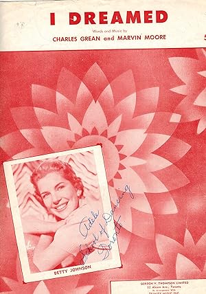 I Dreamed - Vintage Sheet Music - Betty Johnson Cover