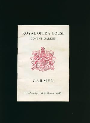 Immagine del venditore per Carmen: Souvenir Theatre Programme Performed at The Royal Opera House, Covent Garden, London venduto da Little Stour Books PBFA Member