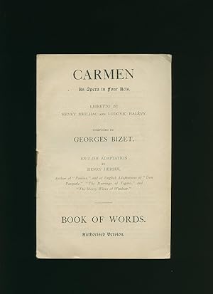 Immagine del venditore per Carmen: An Opera in Four Acts; Book of Words Authorised Version venduto da Little Stour Books PBFA Member